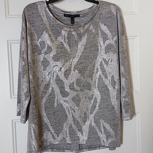 White House Black Market Silver Knit Top - NWT
